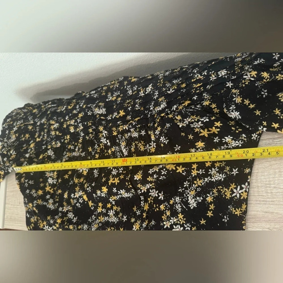 Free People Intimately Free Dessa Floral Bodysuit Black Balloon Sleeves Size Sm - Picture 7 of 14